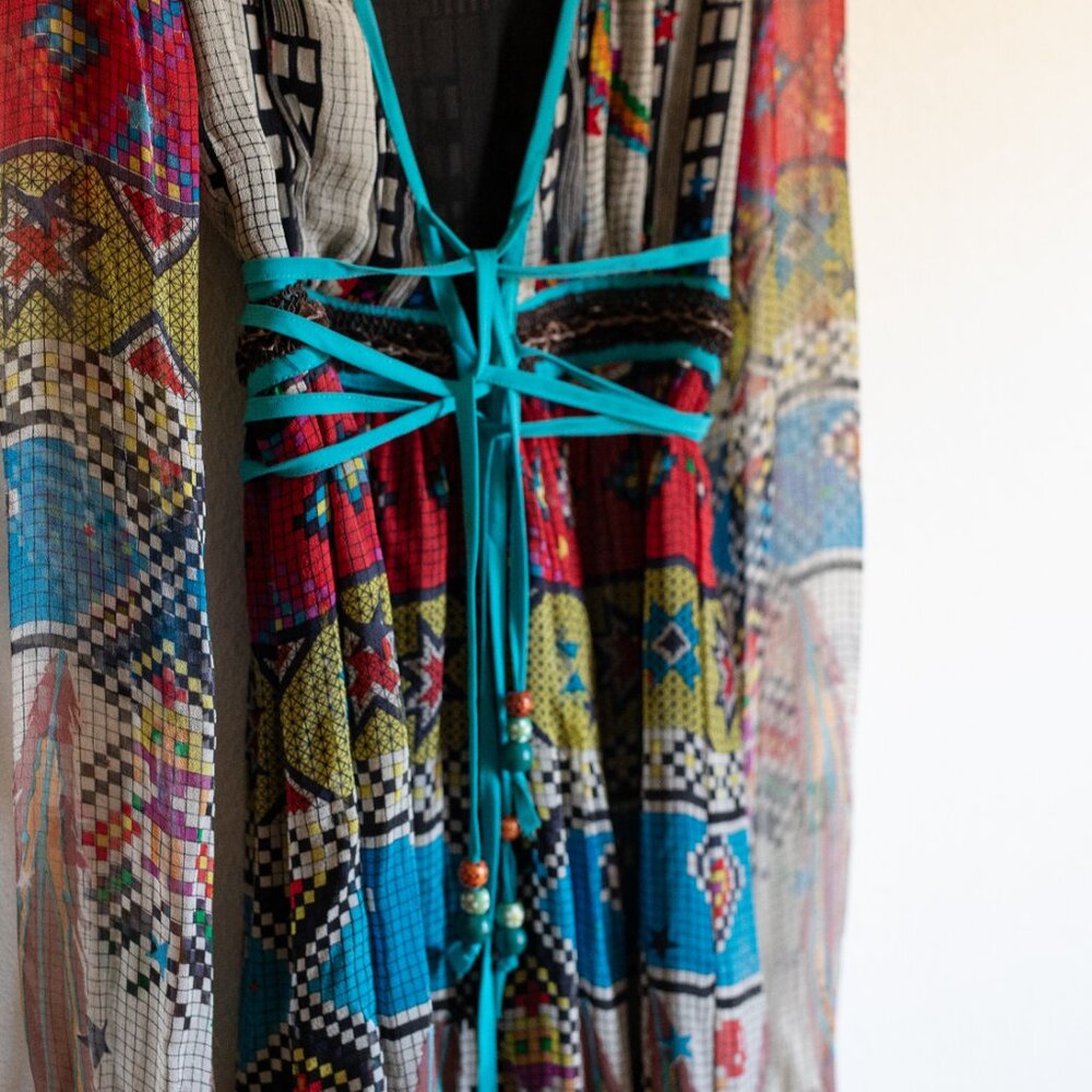 Y2K Heathertte Rich & Rains Digital Indian Dress Size 0